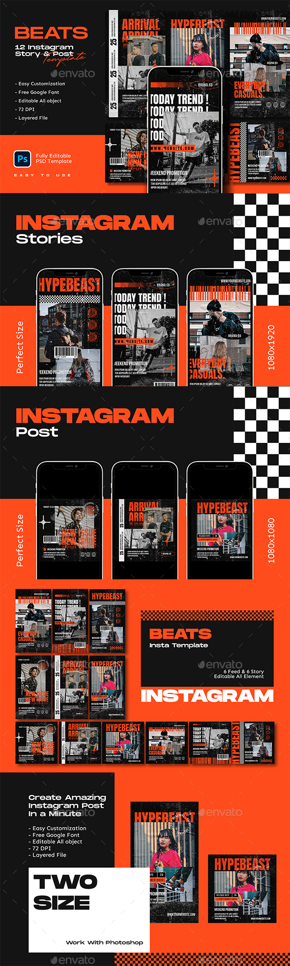 Beats Fashion Instagram Template, Web Elements GraphicRiver